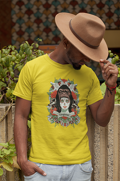 DHAGA VENGENCE GRAPHIC PRINTED T-SHIRT YELLOW